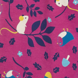 Bavoir bandana rose en coton bio avec des souris