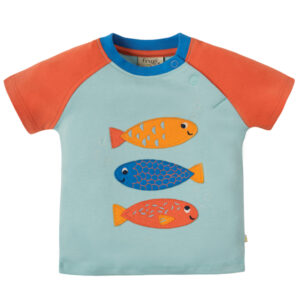 T-shirt van biokatoen met visjes