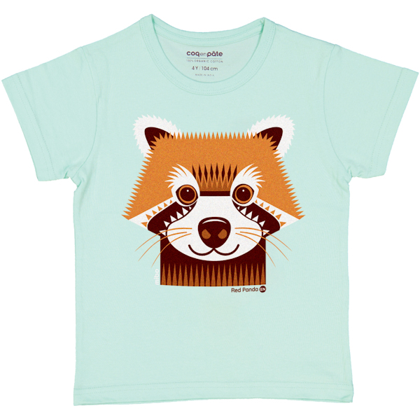 T-shirt van organisch katoen met rode panda
