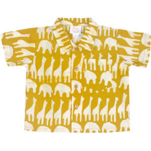 Shirt van Afrikaanse batik met giraffen