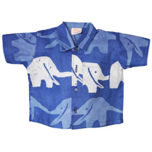 Shirt van Afrikaanse batik met olifanten